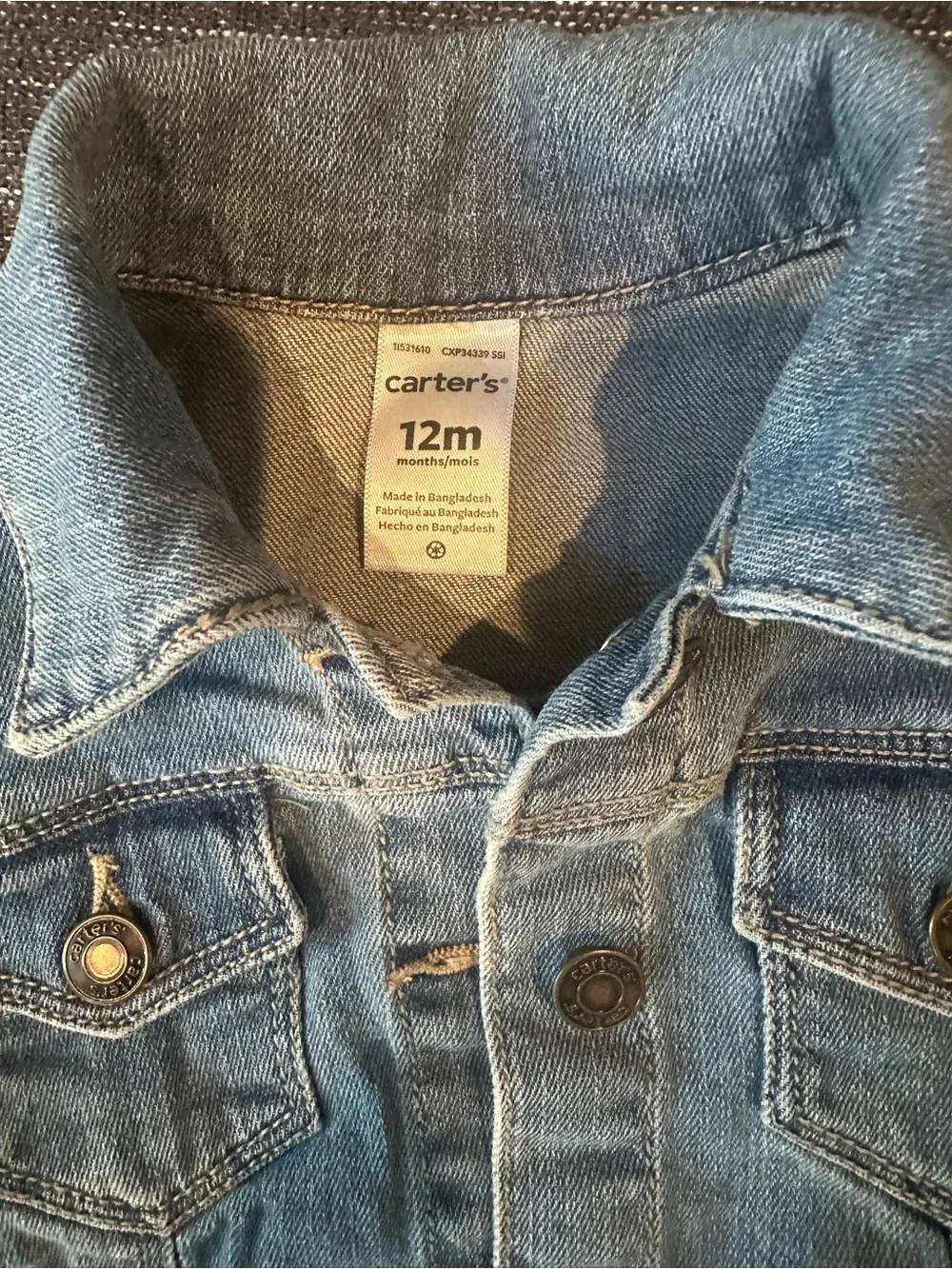 Carter's Light Blue Denim Jean Jacket for Kids